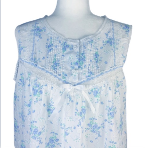 Willow Creek Vintage Nightgown 80's Forget Me Nots Floral Med/Large - Picture 5 of 8